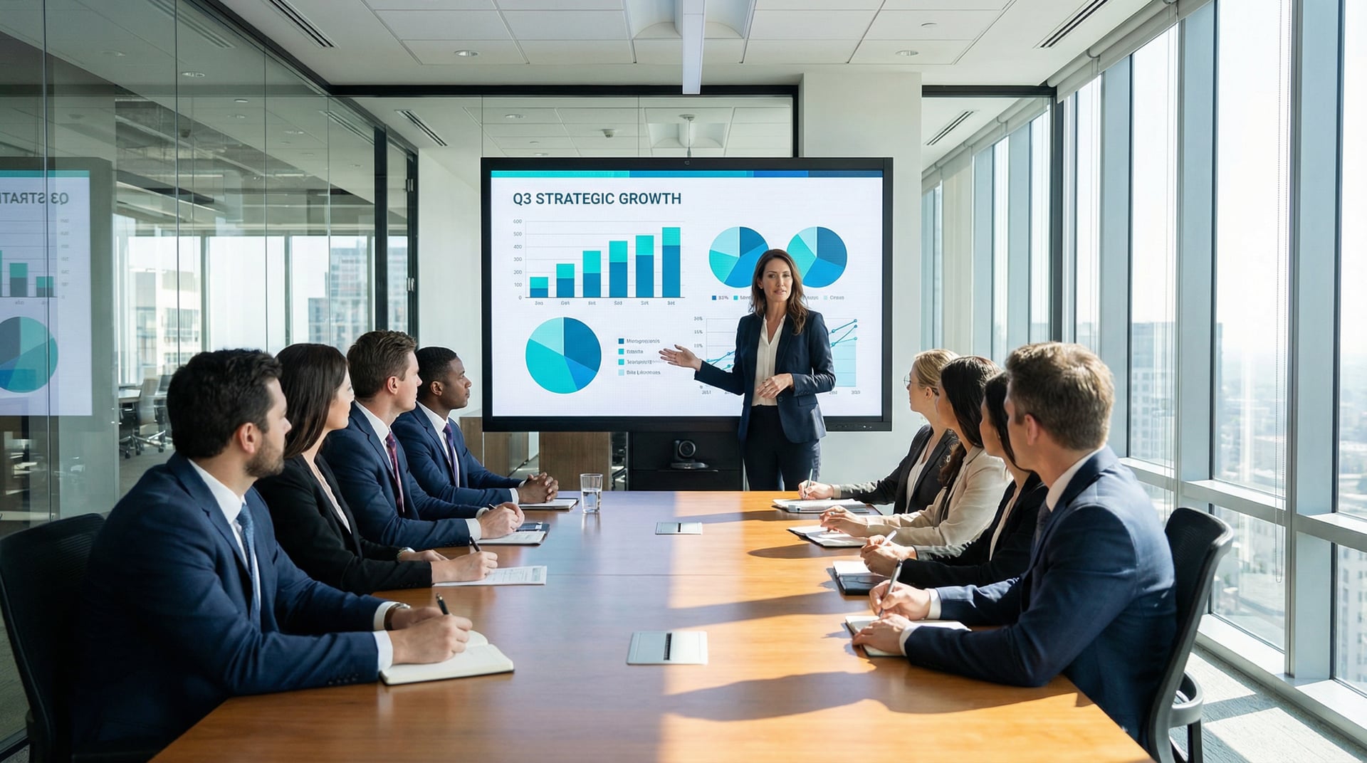 Leadership team in a strategy meeting